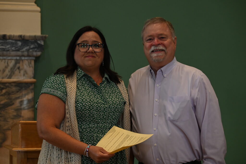 Clerk Dottie Thomas and Merit Board Member Ron Beane